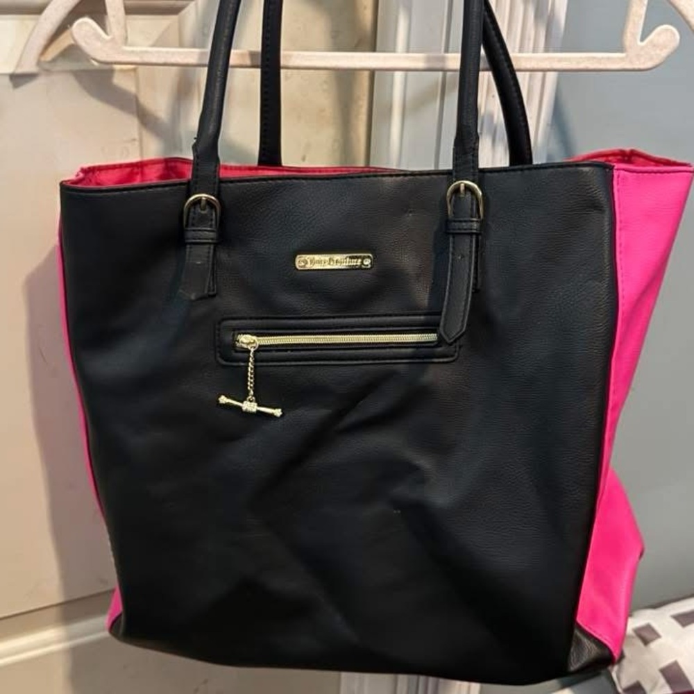 Juicy Couture Black and Pink Totes with Gold Accents